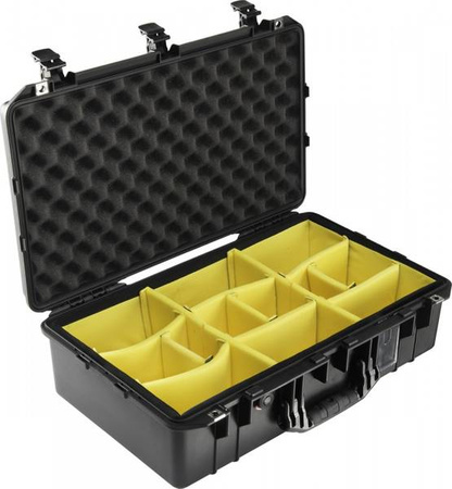 Skrzynia Peli Air 1555 czarna z przegródkami na rzepy