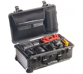 Peli 1510 skrzynia z przegródkami + wypełnienie wieczka LOC/czarna