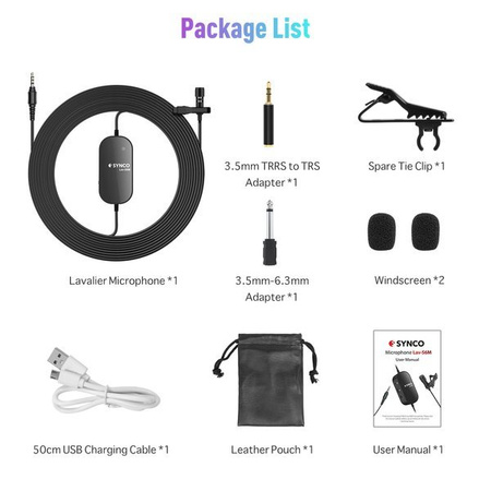 Synco LAV-S6M mikrofon krawatowy z odsłuchem
