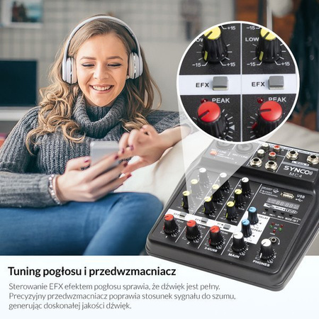 Synco MC4 mikser audio 4 kanałowy