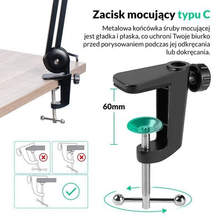Synco MA38 ramię mikrofonowe - zintegrowany kabel XLR
