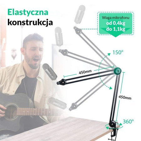 Synco MA38 ramię mikrofonowe - zintegrowany kabel XLR