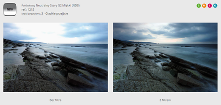 COKIN P121S połówkowy szary ND8 z miękkim przejściem koloru